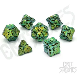 Glass Staff Feywild Charm Metal RPG Dice Set