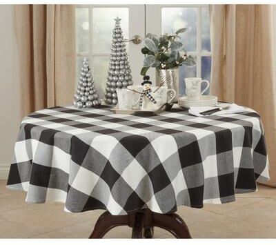 Saro Lifestyle Cotton Tablecloth With Buffalo Plaid Design