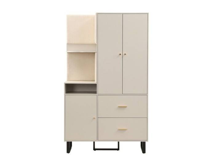 Meuble D'entrée 110x186x38 cm avec panneaux rembourrés placard mural étagère rangement chaussures dressing pratique