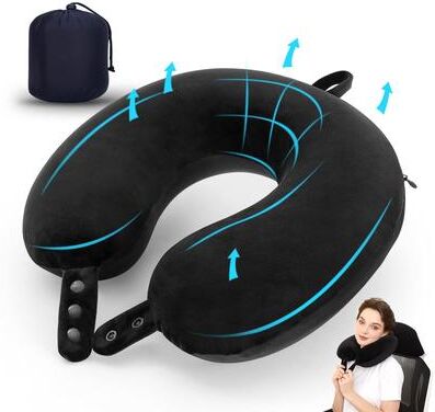 StayWell Travel Neck Pillow, Multifunctional U shaped, Memory Foam Car Airplane Sleep Pillow, Soft Headrest, Slow Rebound Support black