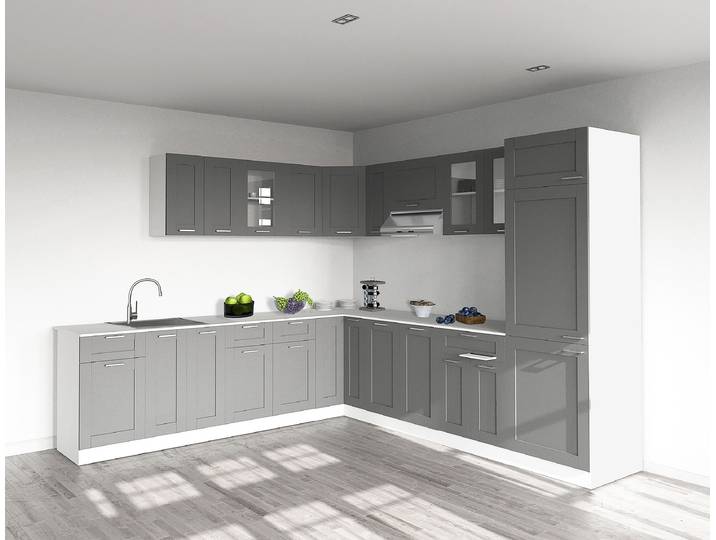 Meuble bas Colura - 2 portes 60cm Blanc/Anthracite/Blanc
