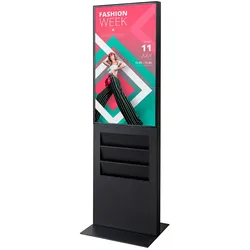 Smart Line Digitale Infostele Regal 6 x A4 Mit 43" Samsung-Bildschirm Schwarz