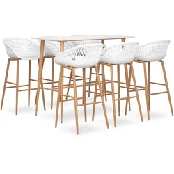 vidaXL 7-tlg. Bar-Set Weiß