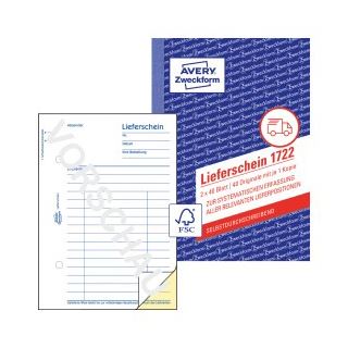 AVERY Zweckform Lieferschein Formularbuch 1722
