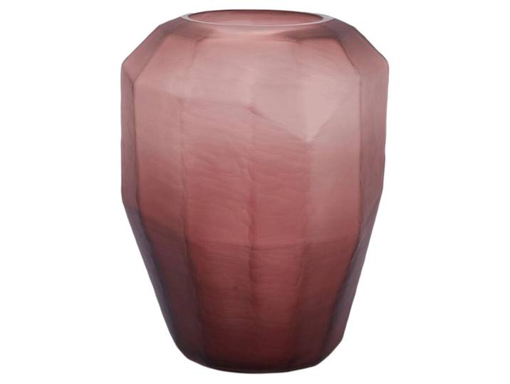 Vase Facetten Glas Matt Bordeaux H: 38 cm Edg