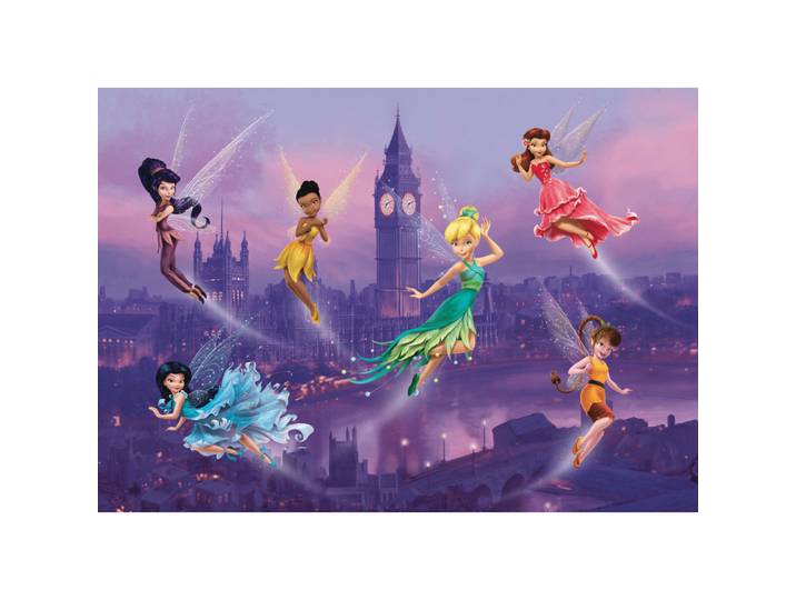 Poster Intissé Xxl - Fée Clochette Disney Et Ses Amies À Londres - 255 Cm X 180 Cm