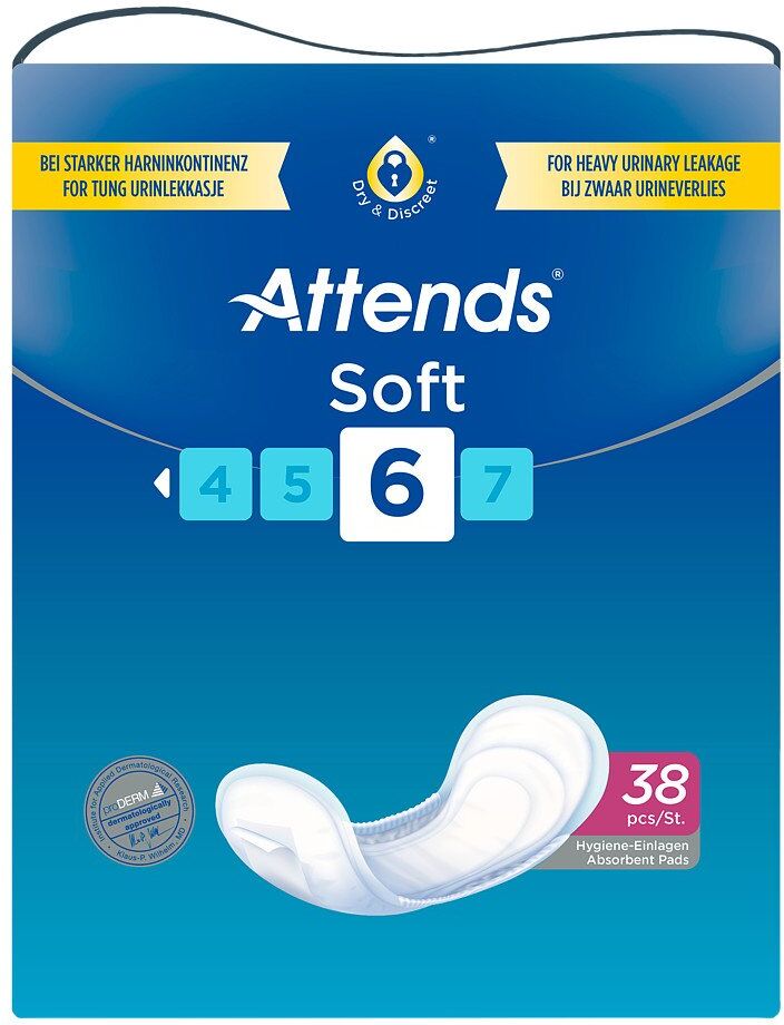 Attends Soft 6 Einlagen anatomisch 38stk