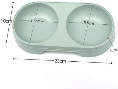 Uplift Picks Wheat Straw Double Pet Bowl For Cats Dogs Food And Water Feeding Station blue