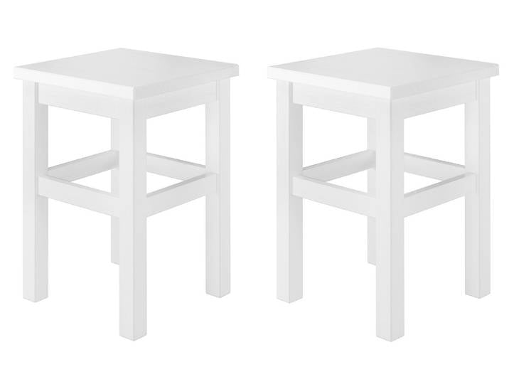 Holzhocker Sitzhocker ohne Lehne in Kiefer Natur oder Weiß