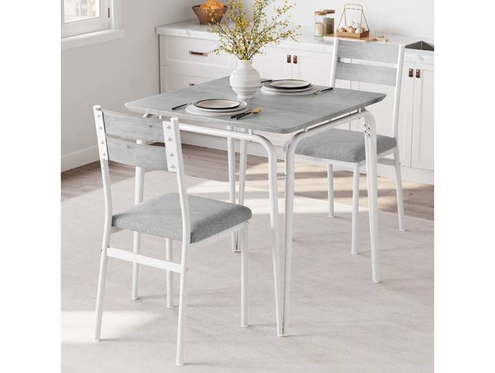 Ensemble table et tabourets bar – 1 table + 2 chaises rembourrées 3 étagères – noir – cuisine bar