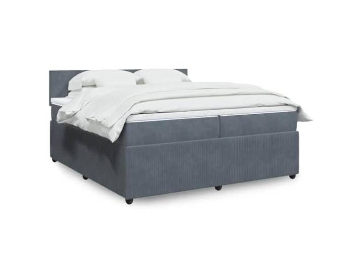 RJPLMFV Lattenrost und Matratze, Velours, Dunkelgrau, 200 x 200 cm Taschenfedern, abnehmbarer Topper, optimale Unterstützung, Nachtruhe