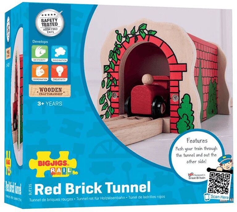 BigJigs Toys Red brick tunnel en Bois - BigJigs
