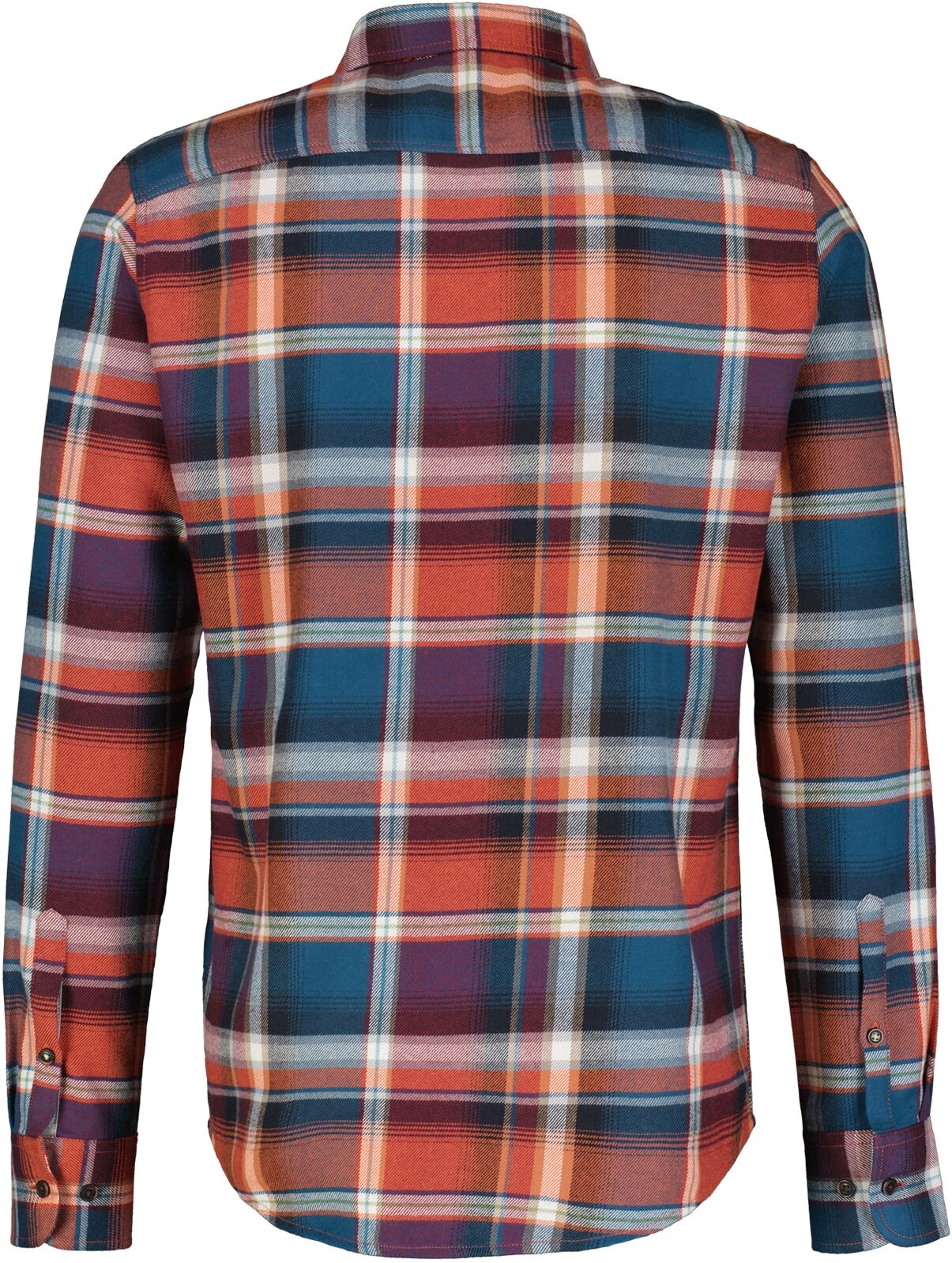 Karohemd LERROS "Herrenhemd in Karo-Flanellqualität", Herren, Gr. 5XL, extraweit, orange (spicy orange), 100% Baumwolle, Hemden Karohemd spicy orange 5XL, extraweit