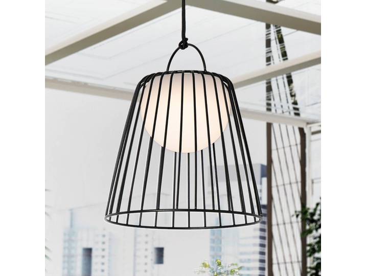 Lindby LED-Akku-Außenhängeleuchte Levino, schwarz, Metall Levino Lindby, dimmbar, schwarz, Metall, Modern