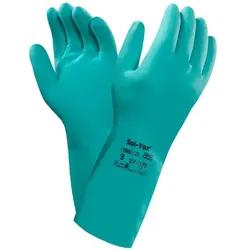 Chemikalien Schutzhandschuhe Ansell Solvex® grün in S Gr. 7, Chemikalienschutzhandschuh mit hohem Tragecomfort
