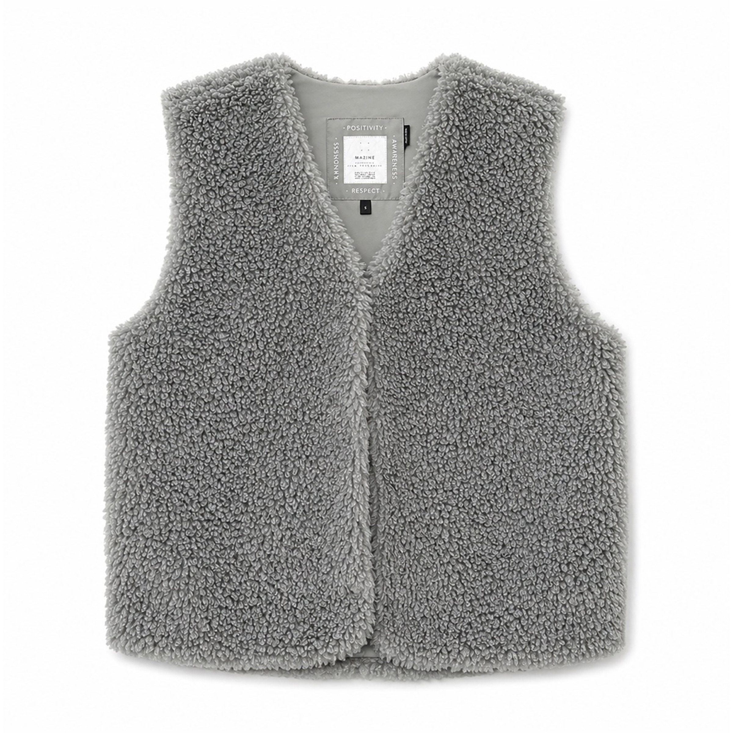 Mazine Faux-Fur Weste Damen Fleecewesten grau Größe M Lifestyle Elastisch
