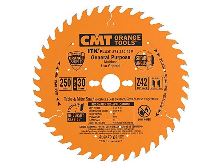CMT Orange Tools 271.250.42M - Schulp- en Afkortzaag HW 250x2.4/1.6x30 Z42 ATB+S