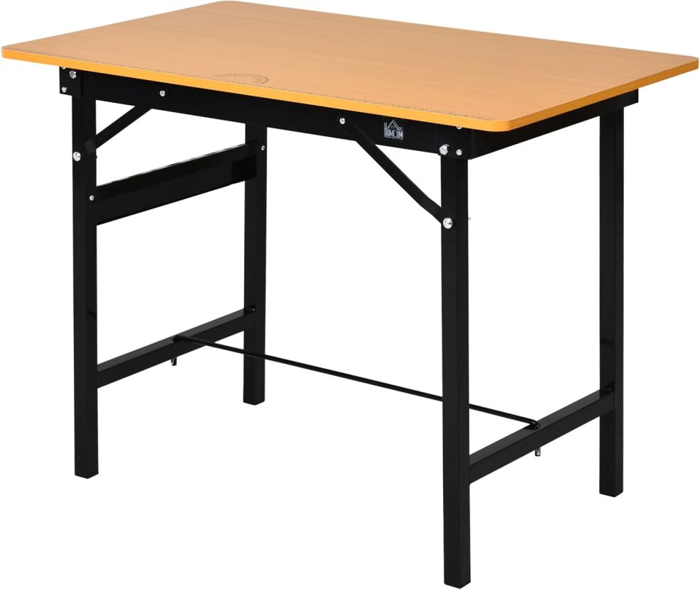 Homcom Établi atelier pliant avec règle et rapporteur mdf jaune noir Multicolore 100x76x60cm