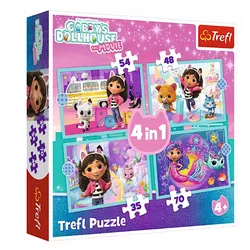 Puzzle - 4 in 1 - Gabbys Abenteuer - Gabbys Puppenhaus Trefl 34670