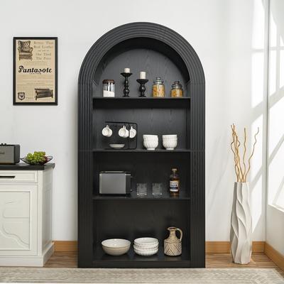 Mid Century Modern 4-Tier Arched Storage Bookcase
