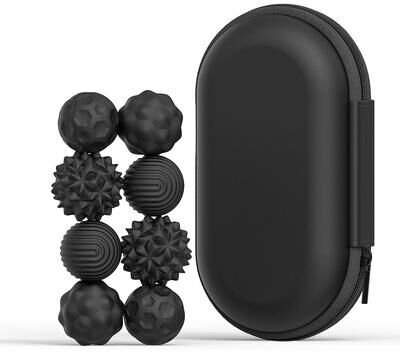 Uplifted Goods Magnetic Silicone Sensory Fidget Balls For Stress Relief black 8pcs