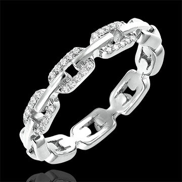 Edenly Ring Auge des Orients - Kubanische Kettenglieder mit Diamanten Variation