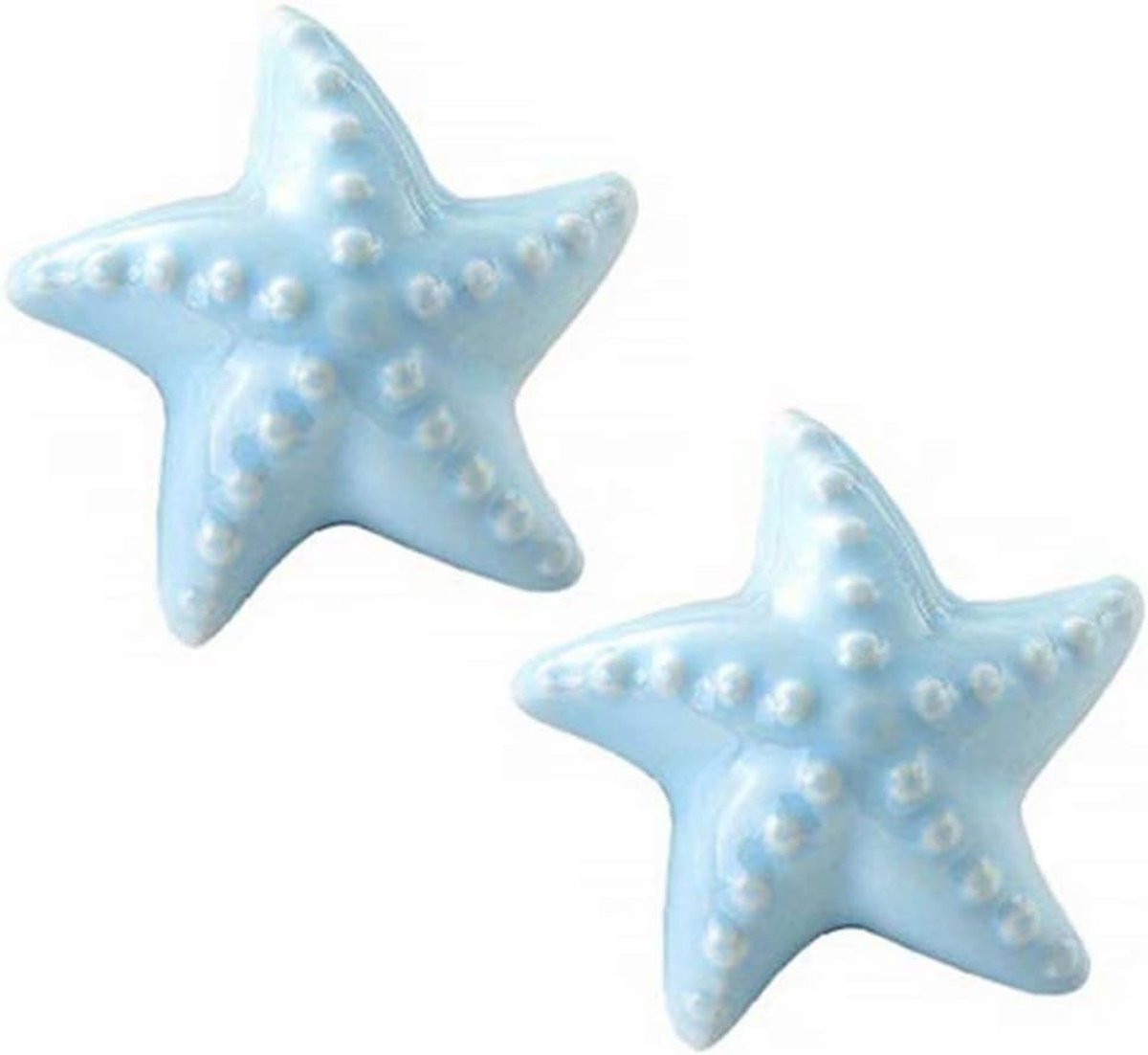 Blauwe keramische ladeknop Zee met uniek stervormig design, diameter: 42 mm