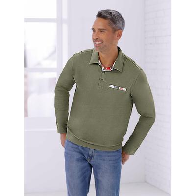 Poloshirt CLASSIC "Langarm-Poloshirt", Herren, Gr. 52/54, grün (khaki), 100% Baumwolle, Webware:100% Baumwolle, unifarben, Shirts