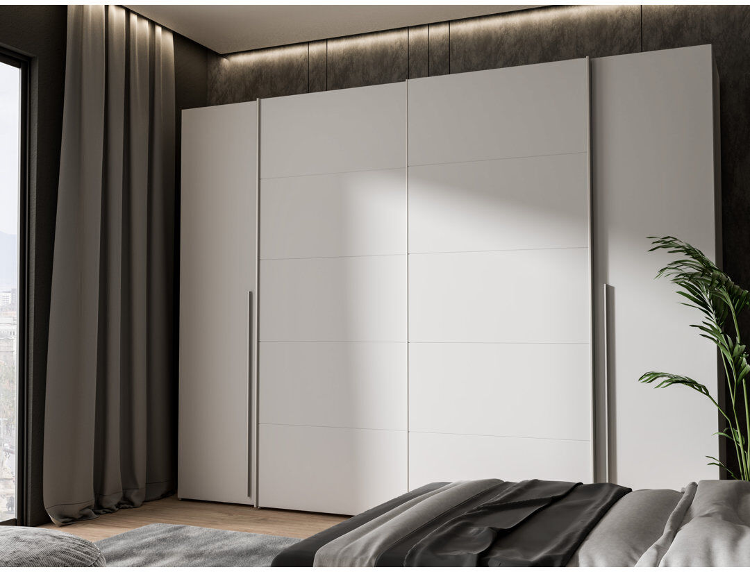 Zipcode Design Debarr 4 Door Wardrobe White 210.5cm H x 270.3cm W x 61.2cm D