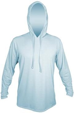 Anetik MVLPRH8 Men's Low Pro Tech Hooded Long Sleeve T-Shirt in Sky Heathered size XS   Polyester/Spandex Blend