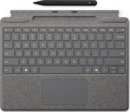 Microsoft Surface Pro Keyboard + Slim Pen, QWERTY, Nordisch, Touchpad, Microsoft, Surface Pro 11 Surface Pro 10 Surface Pro 9 Surface Pro 8, Platin