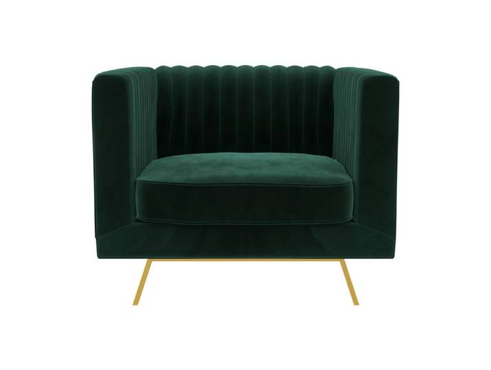 Fauteuil en velours vert foncé - Gatsby - Maison Pavane