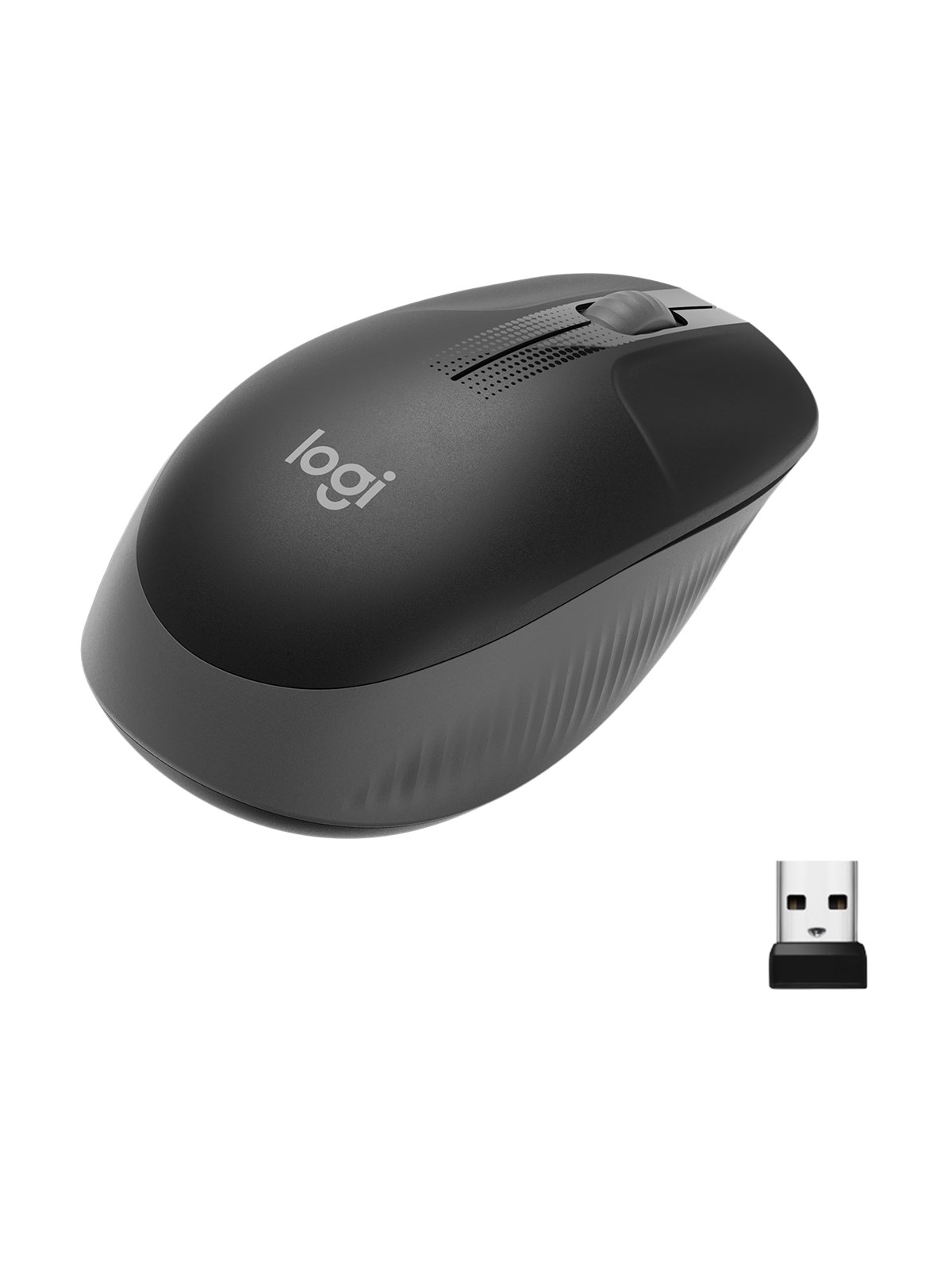 Logitech M190 Full-size Wireless Optical PC Mouse - Charcoal - Maus (Schwarz)