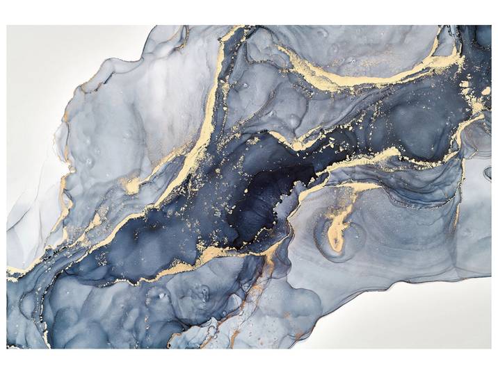 Glasbild Blaugrau im Goldrausch image LAND
