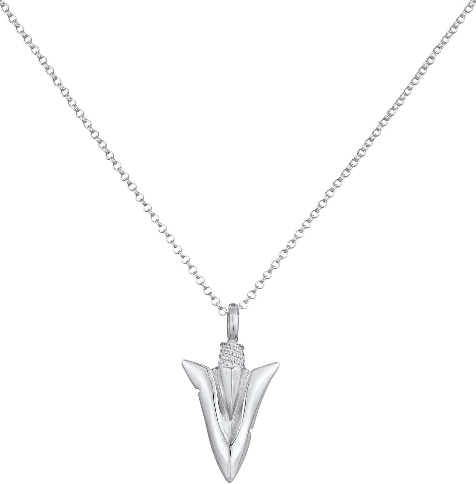 Lange Kette KUZZOI "Halskette Pfeil Arrow Spitze Anhänger 925 Silber" Gr. 60, silber, Halsketten, Herren, ohne Stein, Silber 925 (Sterlingsilber), Lange Kette