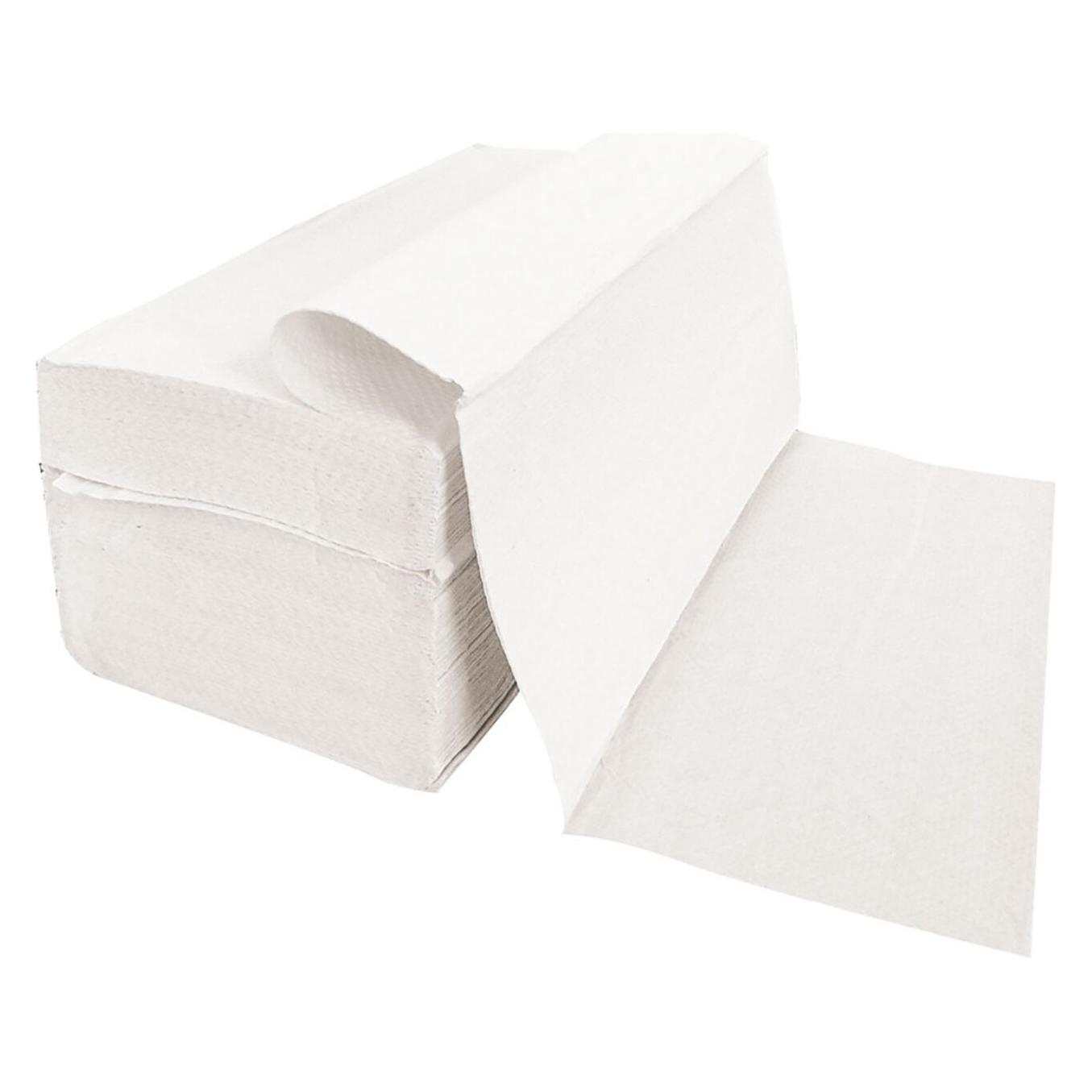 franz mensch HygoClean Falthandtücher, weiss, 1-lagig, 25x23cm, V-Falz 250 Stück, 100% Recyclingpapier (30460)