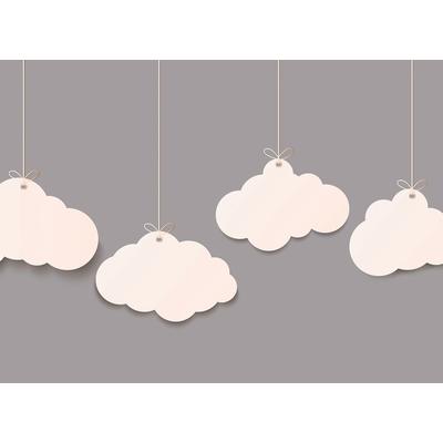 Fototapete LIVING WALLS "Designwalls Clouds 2", grau (grau, weiß), B:3,5m L:2,55m, Vlies, Tapeten, Vlies, Wand, Schräge, Decke
