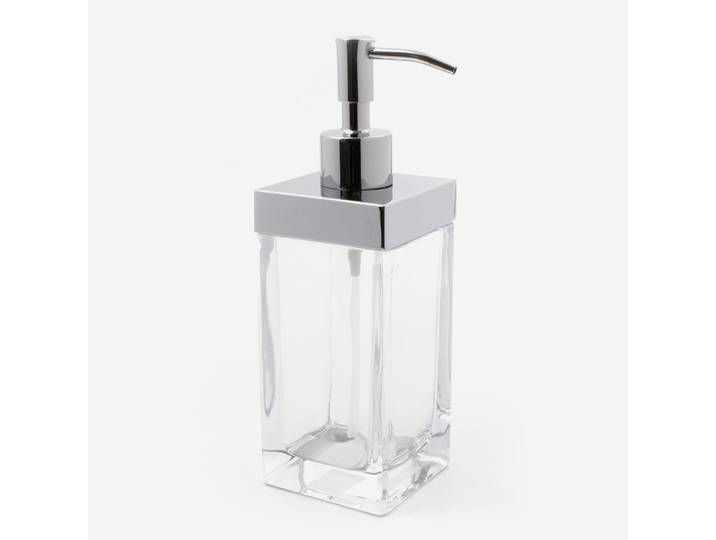 Distributeur savon liquide métal transparent et chrome