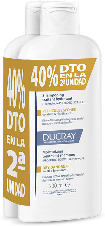 Ducray Kelual Squanorm shampoing pellicules sèches pack 2 x 400 ml