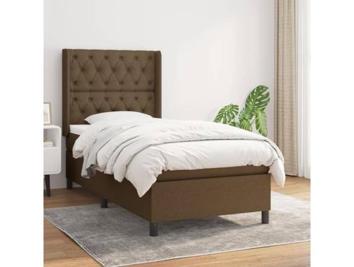 Strapazierfähiger Stoff mit verstellbarem Kopfteil Boxspringbett 80x200 cm Boxspringbett mit Matratze Dunkelbraun 80x200 cm Stoff Vom Typ Design mit verstellbarem Kopfteil Taschenfederkern Topper