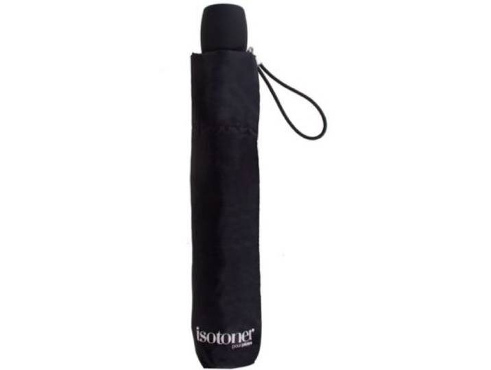 Isotoner - Parapluie 3 Sections Acier/Alu/Carbone Noir