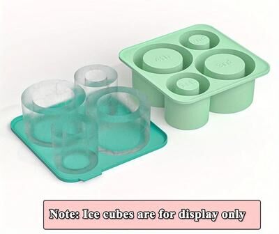 Uplift Essentials Reusable Silicone Tumbler Ice Tray Set With Storage Bin green