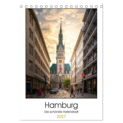 Hamburg - Die schönste Hafenstadt (Tischkalender 2027 DIN A5 hoch), CALVENDO Monatskalender