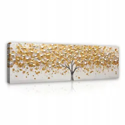 BILDER Abstrakt Baum Gold Modern Wohnzimmer 145x45