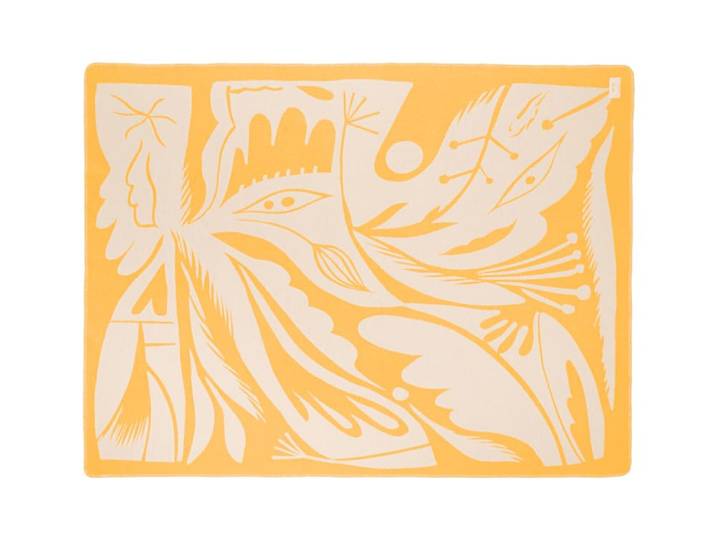 Plaid textile jaune mellow 200 x 165 cm
