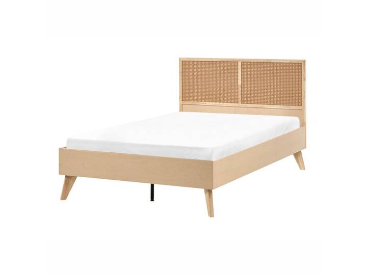 BETT mit Lattenrost 120/200 cm Faserplatte, PE Rattan Hellbraun Monpazier
