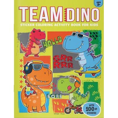 Team Dino Sticker Coloring Book for Kids, Taschenbuch von Wonder House Books, Prakash Books, 978-93-6214-430-0