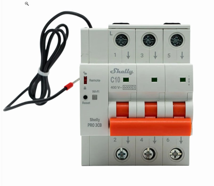 Shelly Smarter Leitungsschutzschalter Pro 3CB C63 3-polig 63A Fernsteuerung LAN WLAN Bluetooth