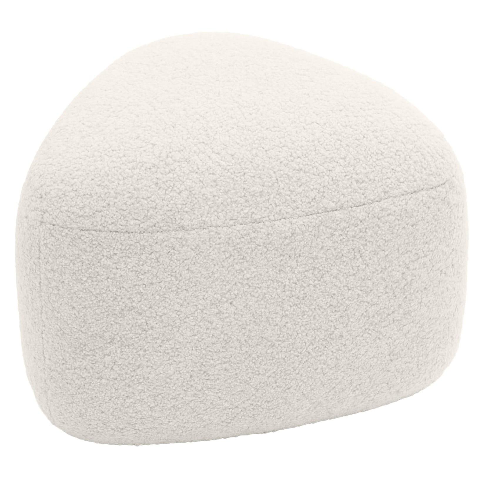 CLP Sitzhocker oval Alfrisa, Polsterhocker mit Teddystoff, Fußhocker gepolstert für Wohnzimmer und Schlafzimmer, Holzgestell stabil
