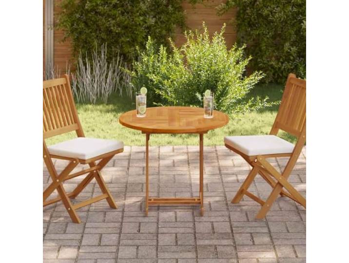 POUFGDR Tischplatte aus massivem Teakholz, rund, 80 cm Dicke 2,5 cm, wetterfest, leicht zu reinigen, für Restaurant, Café, Garten